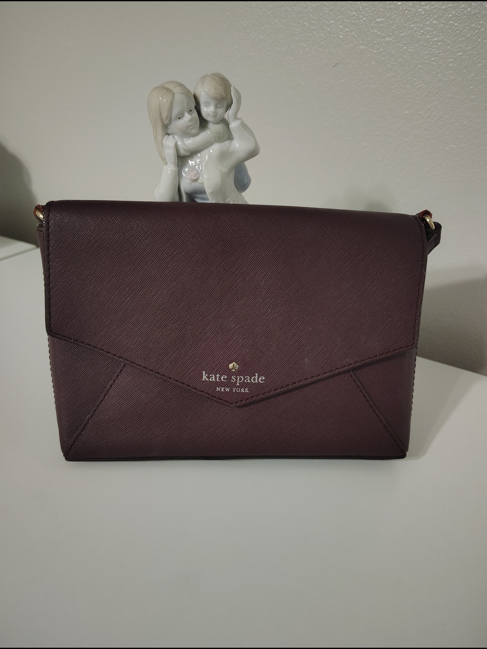 kate spade Plum Envelope Crossbody Bag with Gold Logo